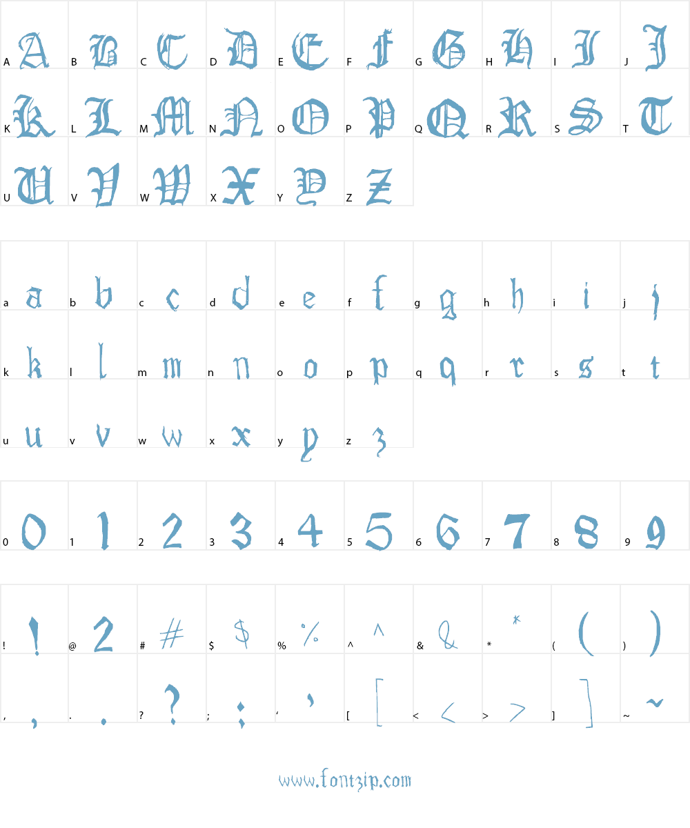 Drawn Old English Font Character